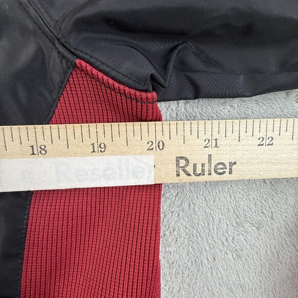 Vintage Nike Windbreaker Jacket Womens Small Black Red Full Zip Running Gym 90s - Picture 14 of 16